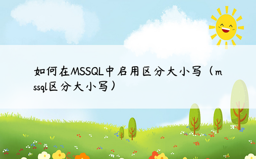 如何在MSSQL中启用区分大小写（mssql区分大小写）