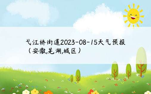 弋江桥街道2023-08-15天气预报（安徽,芜湖,城区）