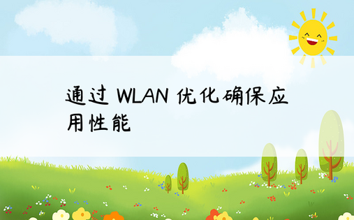 通过 WLAN 优化确保应用性能 