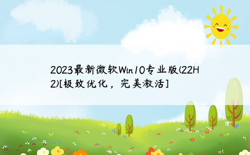 2023最新微软Win10专业版(22H2)[极致优化，完美激活]