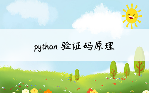 python 验证码原理