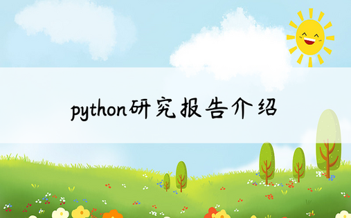 python研究报告介绍