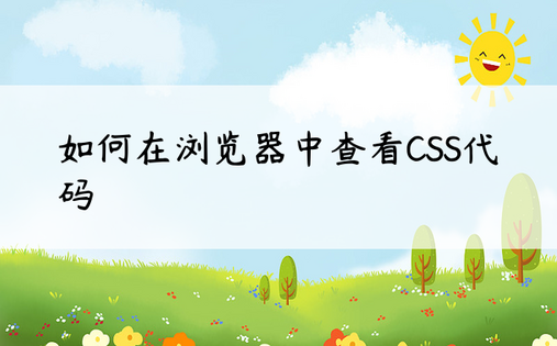 如何在浏览器中查看CSS代码