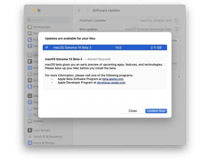 Apple 推出适用于 Mac 的 macOS Sonoma Public Beta 3 固件 