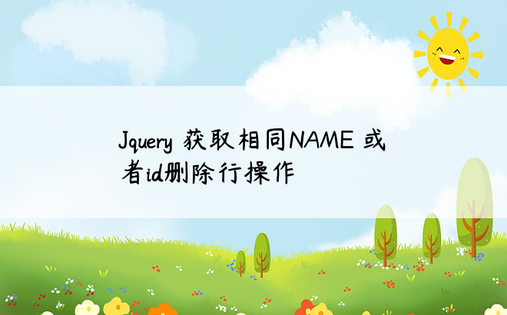 Jquery 获取相同NAME 或者id删除行操作