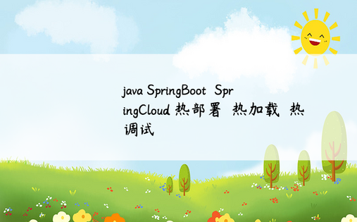 java SpringBoot  SpringCloud 热部署  热加载  热调试