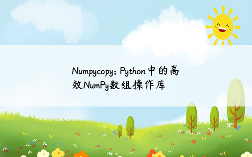 Numpycopy: Python中的高效NumPy数组操作库