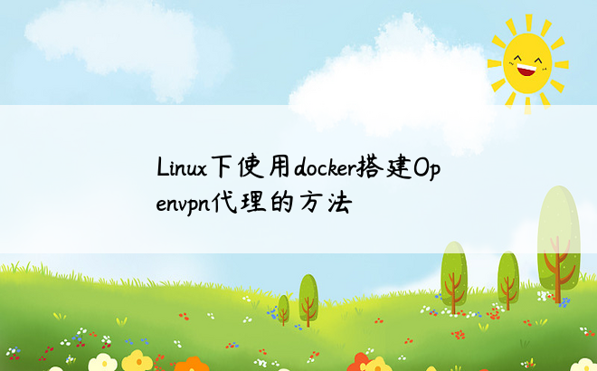 Linux下使用docker搭建Openvpn代理的方法