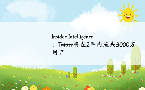 Insider Intelligence：Twitter将在2年内流失3000万用户