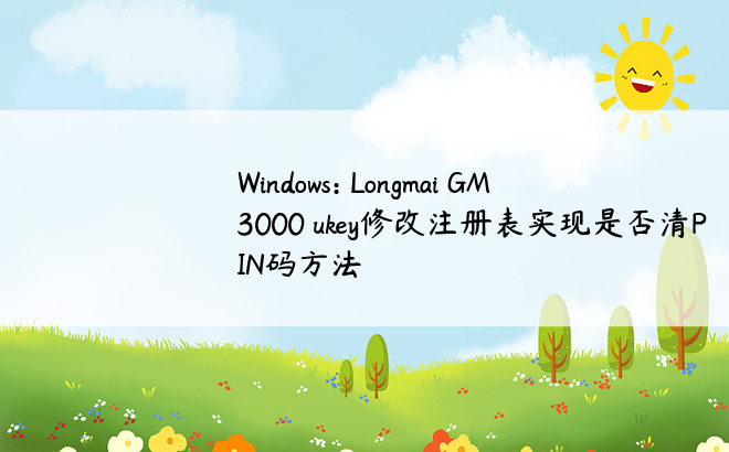Windows: Longmai GM3000 ukey修改注册表实现是否清PIN码方法