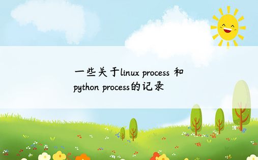 一些关于linux process 和python process的记录