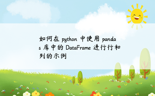 如何在 python 中使用 pandas 库中的 DataFrame 进行行和列的示例 