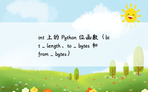 int 上的 Python 位函数（bit_length、to_bytes 和 from_bytes） 