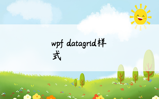 wpf datagrid样式