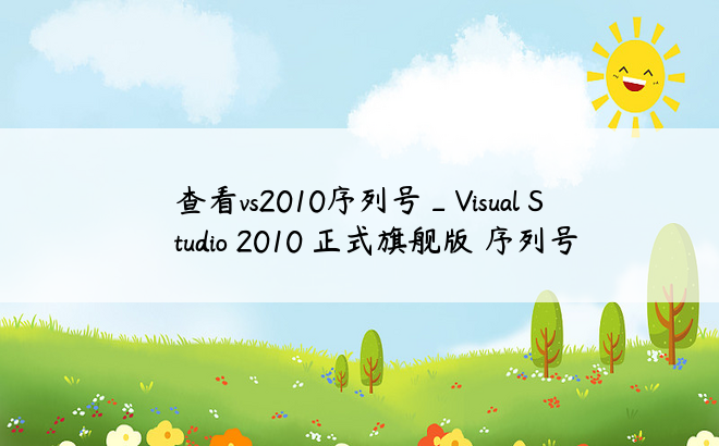 查看vs2010序列号_Visual Studio 2010 正式旗舰版 序列号