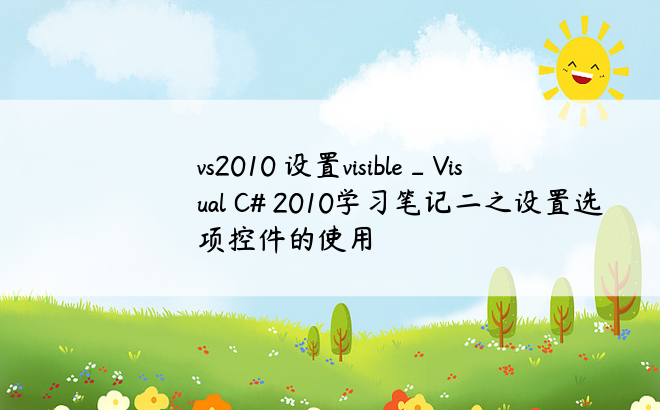 vs2010 设置visible_Visual C# 2010学习笔记二之设置选项控件的使用